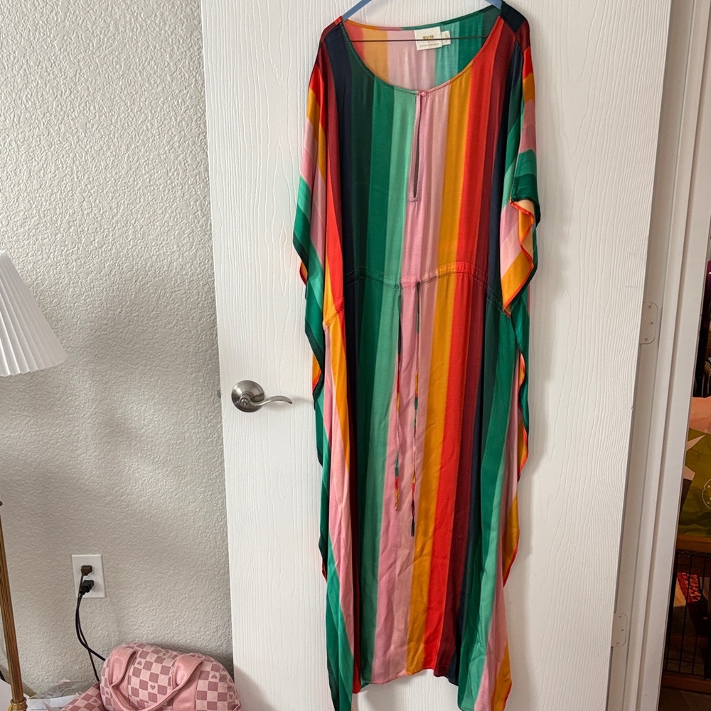 Anthropologie Pink and Green Kaftan